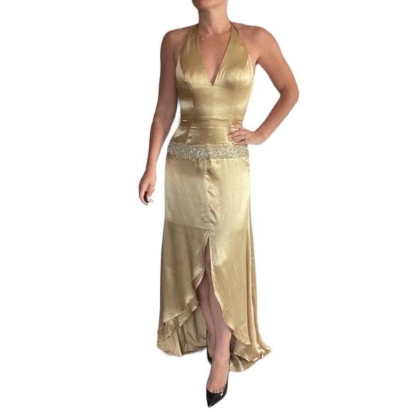 Jovani Halter Backless Dress - Picture 2 of 8